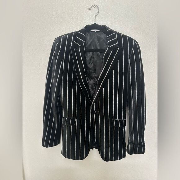 Black and Silver Striped Blazer Giovanni Testi - Picture 1 of 11